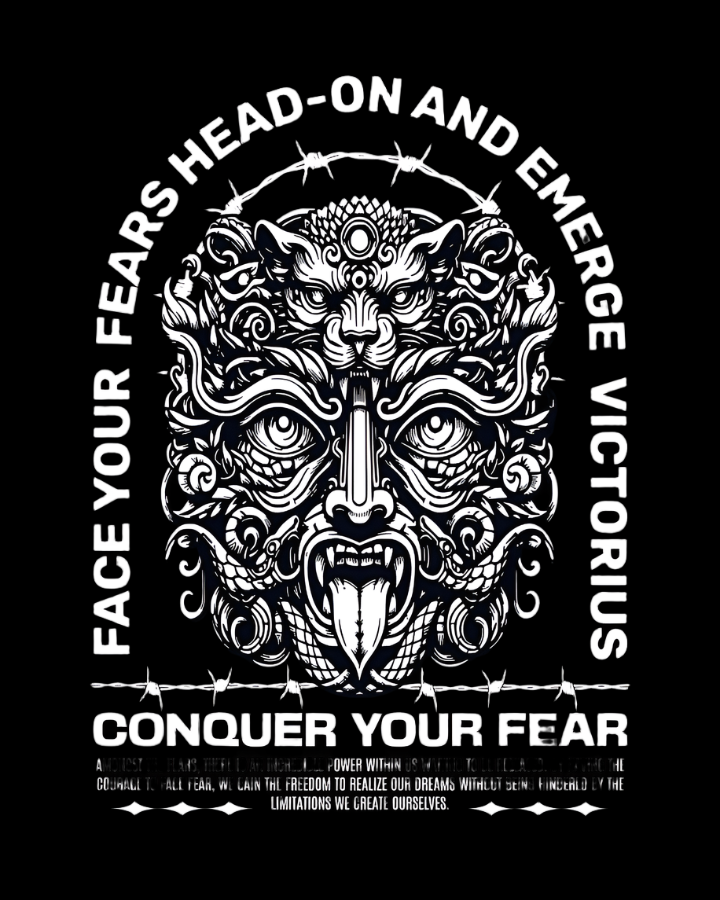 Menโs 100% Cotton Regular Fit T-Shirt โ Conquer Your Fear