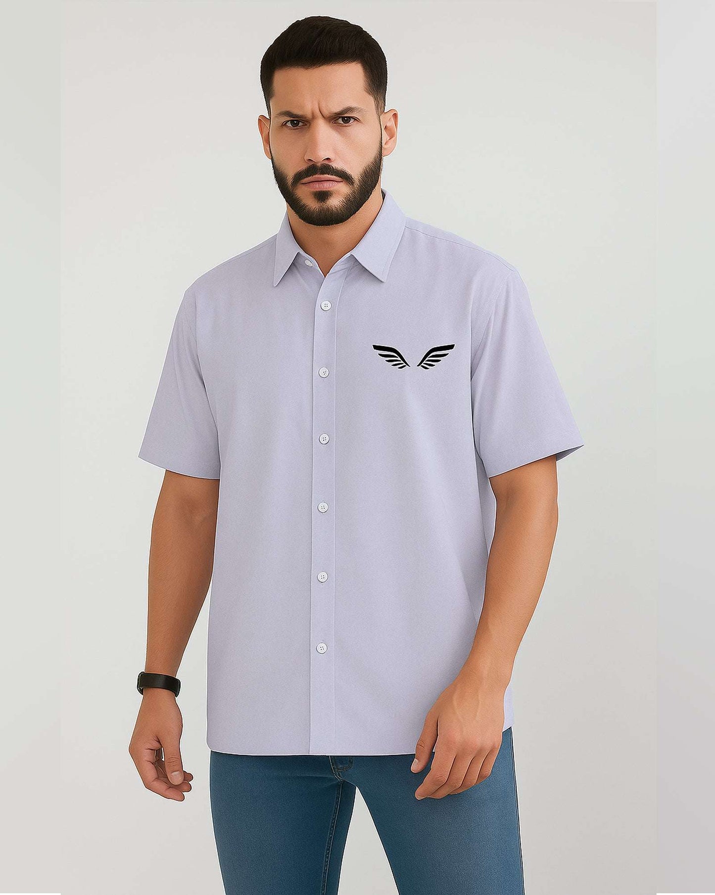 Men's Dual-Side Printed Relaxed Shirt – 100% Cotton | Bold & Breezy