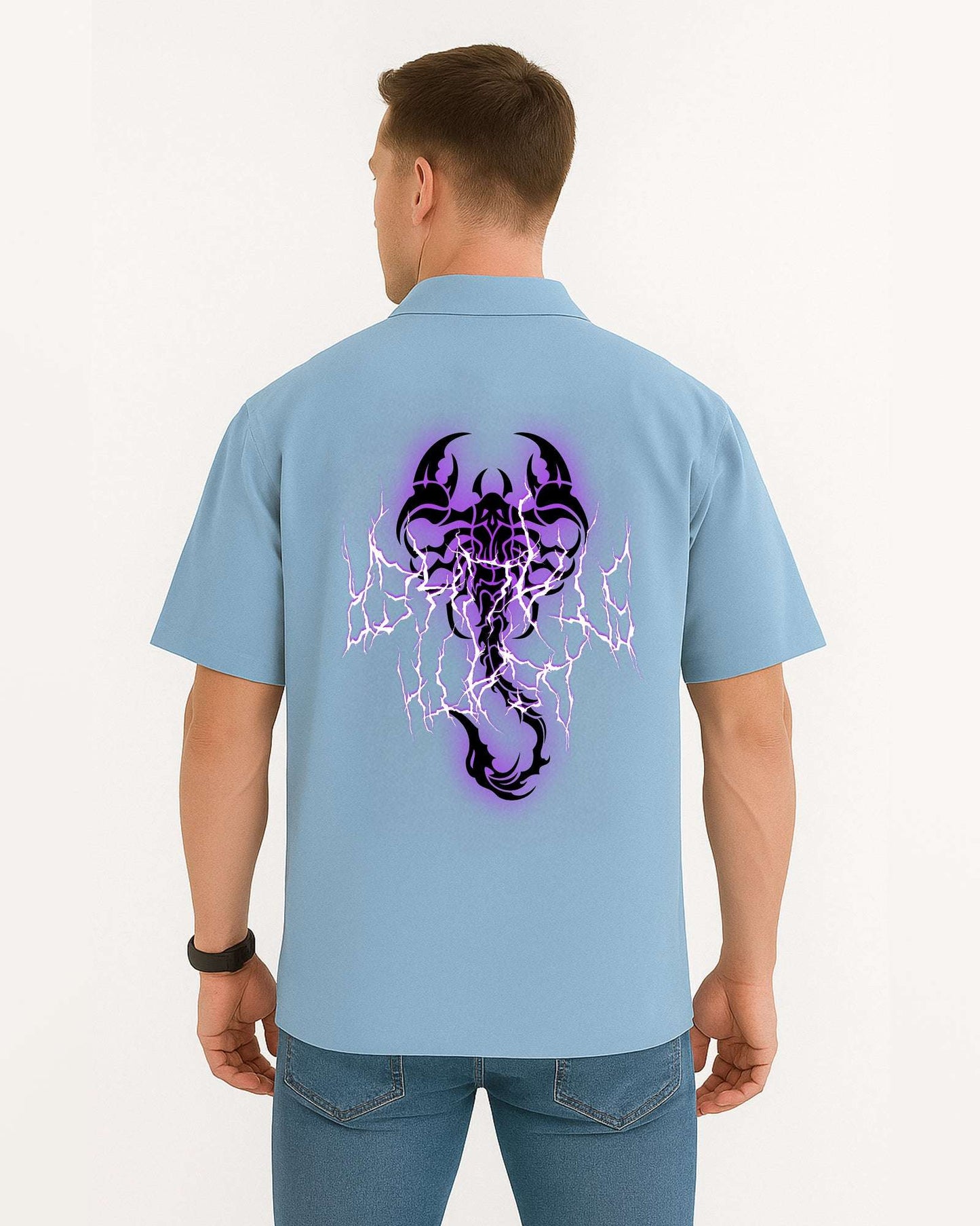 NOTCH Glow Scorpion Shirt ā Night-Ready Vinyl Print for Men