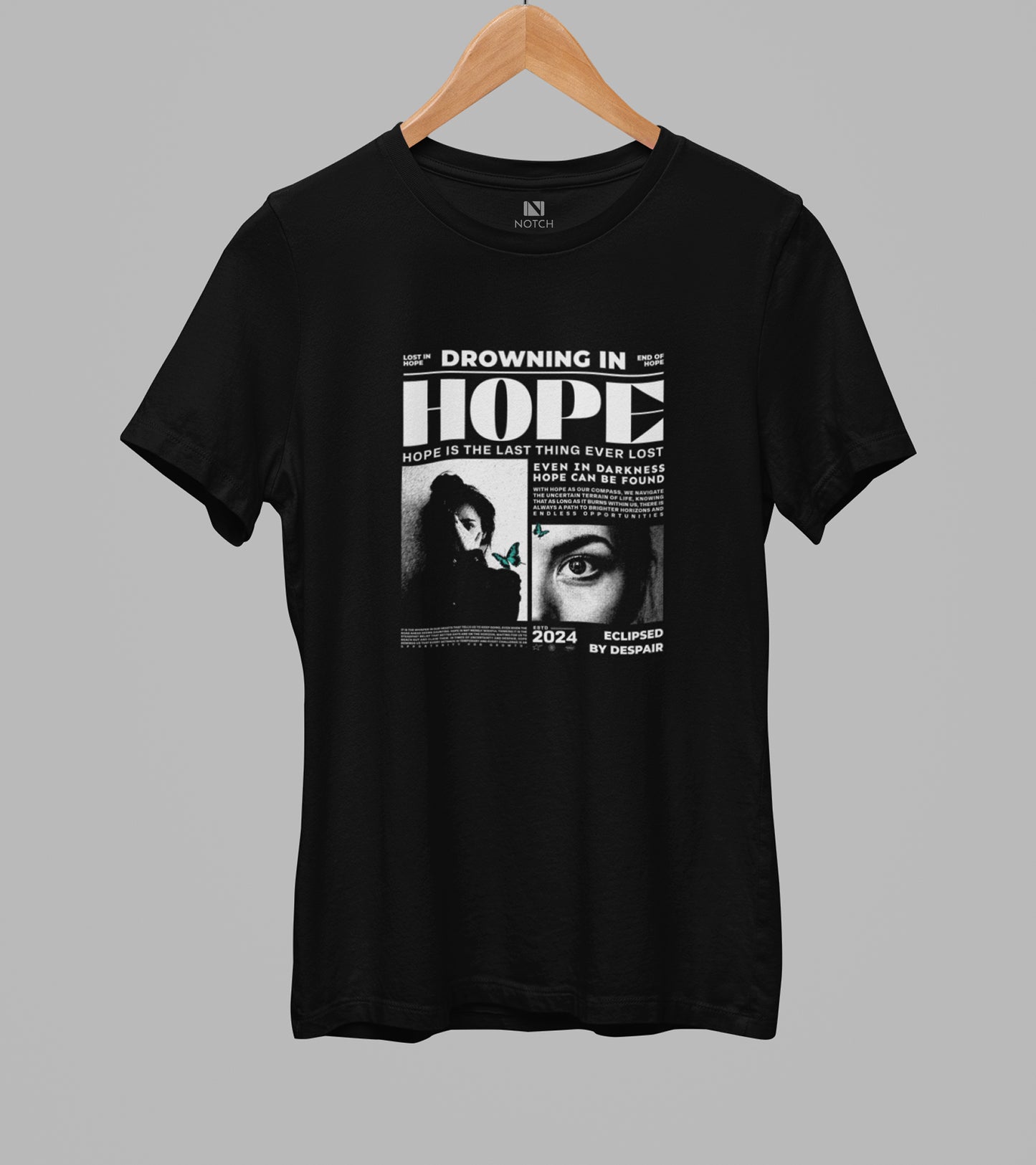 Womenโs Regular Fit Curved Hem T-Shirt โ Hope