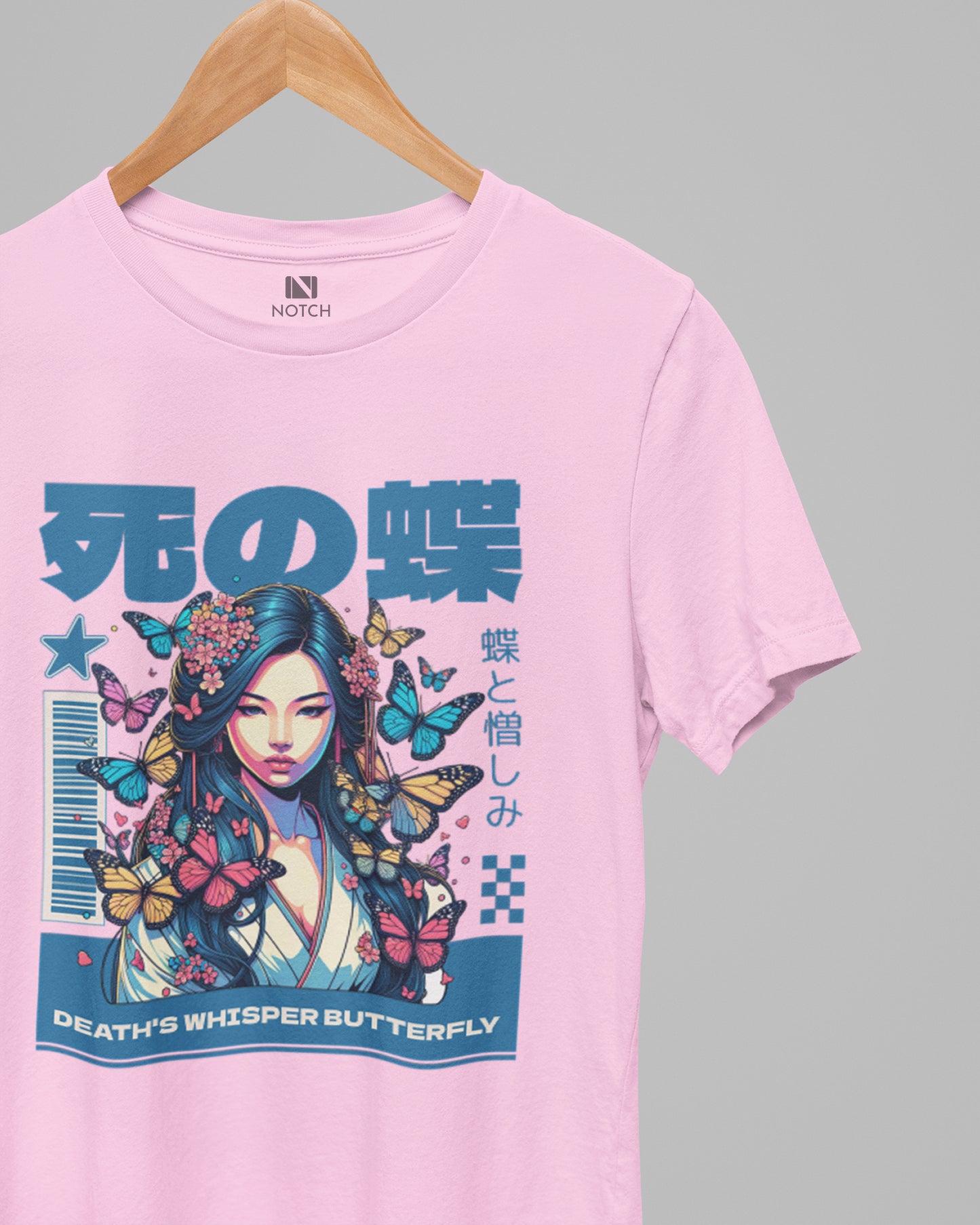 Women’s Curved Hem Cotton T-Shirt – Butterfly