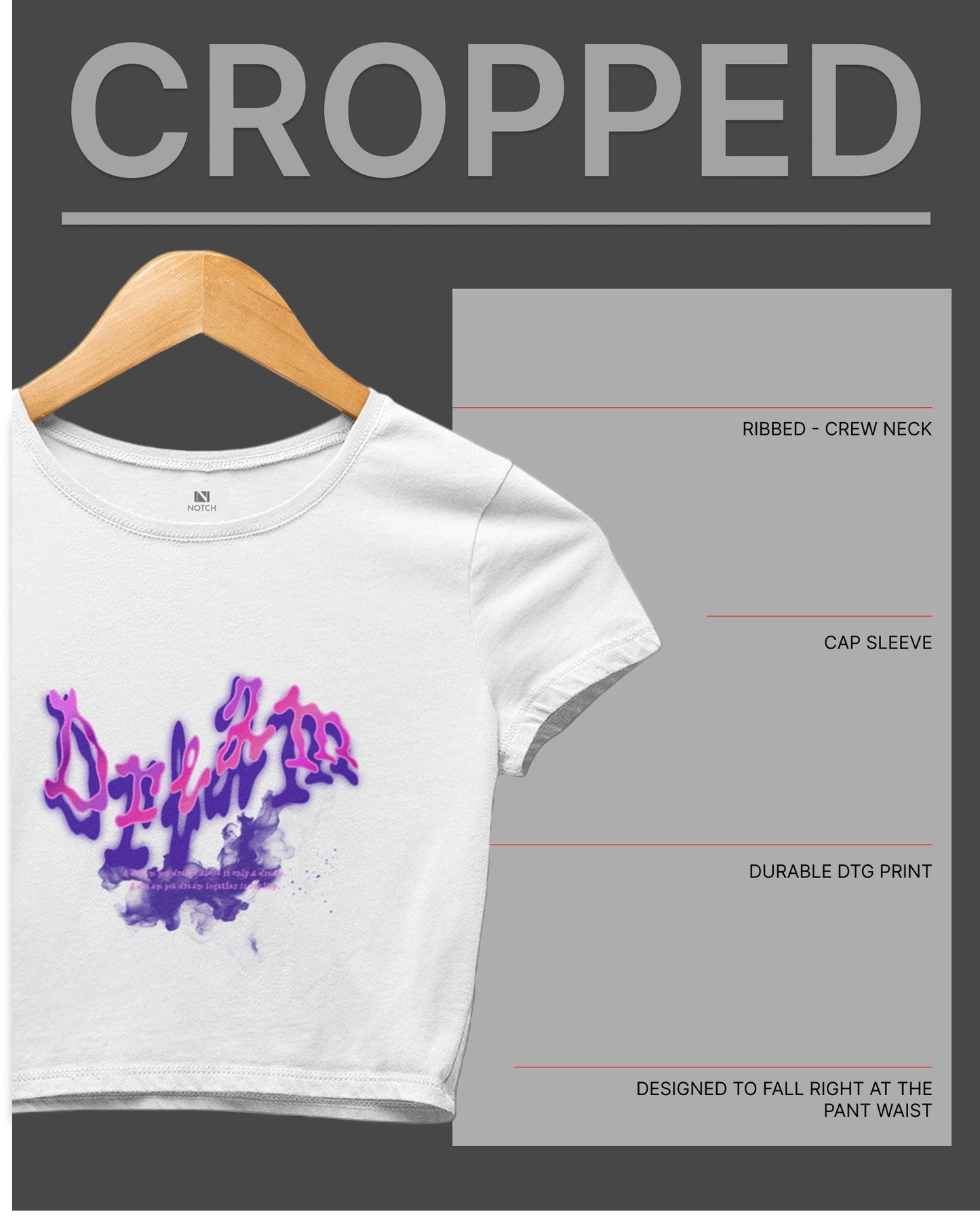 Women’s Cropped Cotton Tee - Dream
