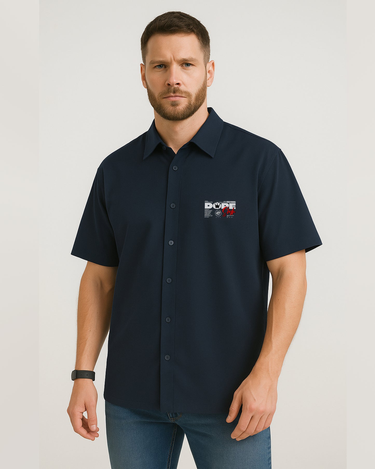 NOTCH Men’s Oversized Graphic Shirt – Heavyweight Cotton with All-Side DTG Prints