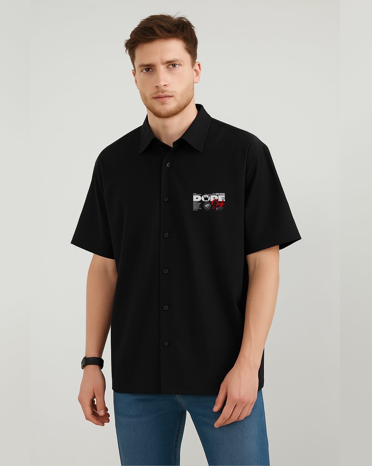 NOTCH Men’s Oversized Graphic Shirt – Heavyweight Cotton with All-Side DTG Prints
