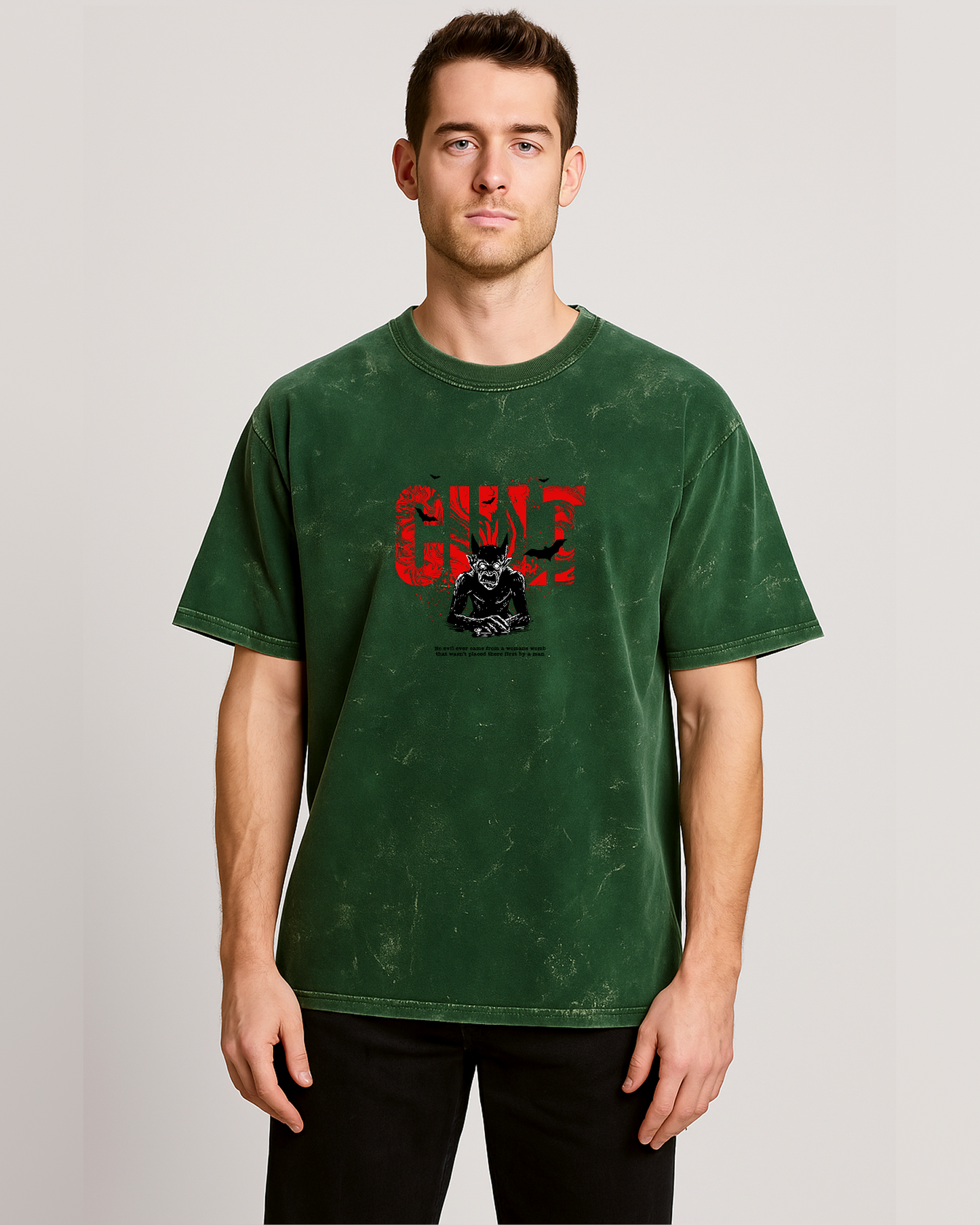 Notch Men's Acid-Washed Oversized Cotton Tee – Street-Style Fit