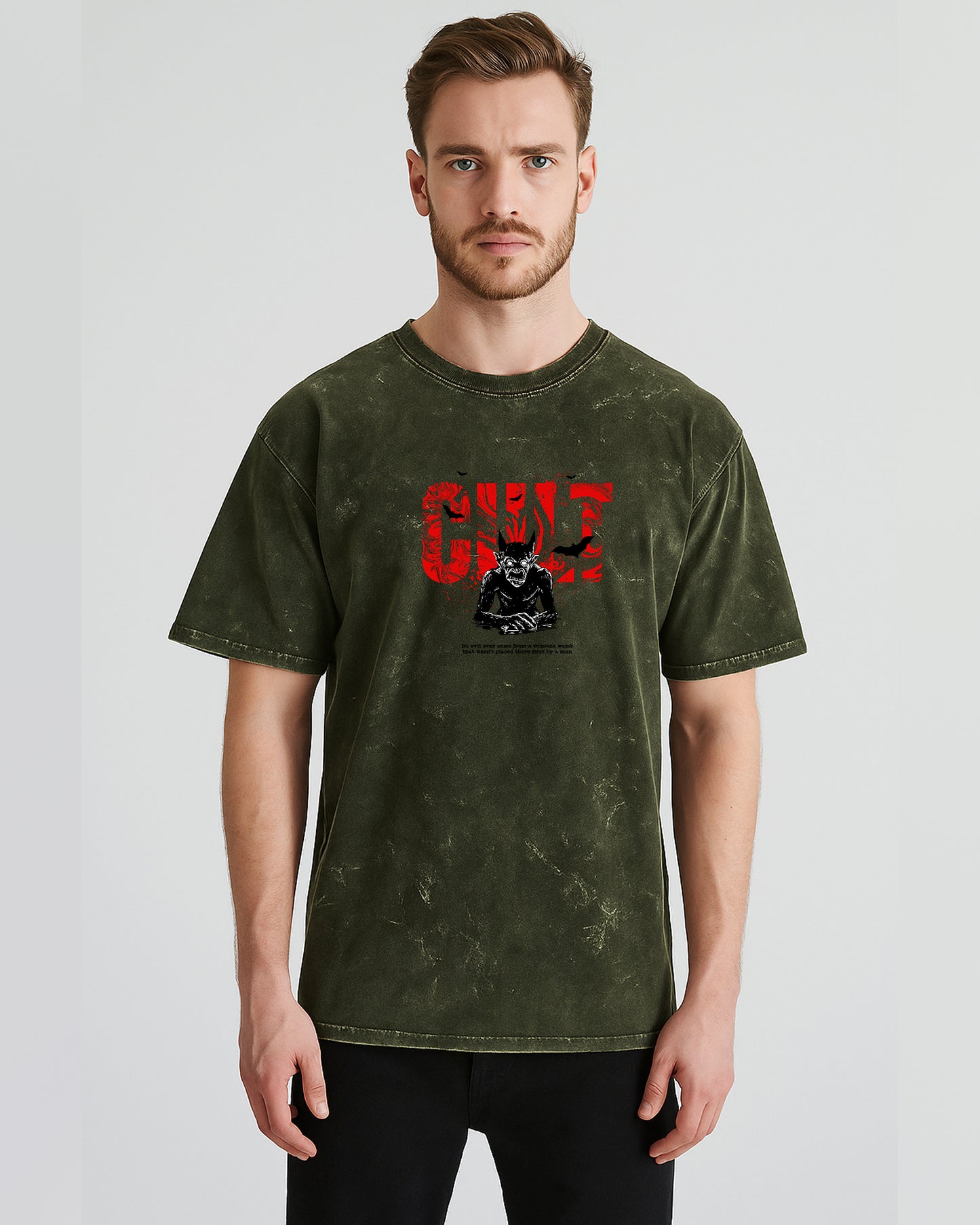 Notch Men's Acid-Washed Oversized Cotton Tee – Street-Style Fit