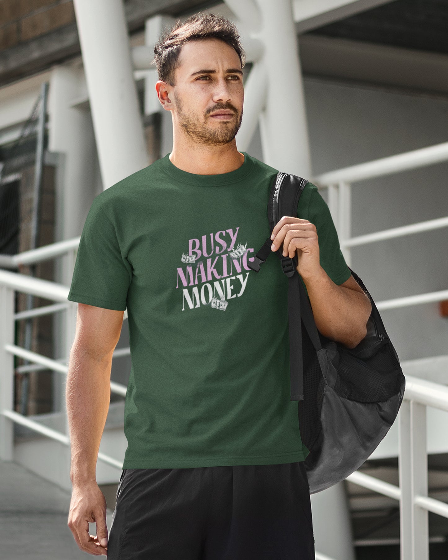 Men’s 100% Cotton Regular Fit T-Shirt –Busy Making Money