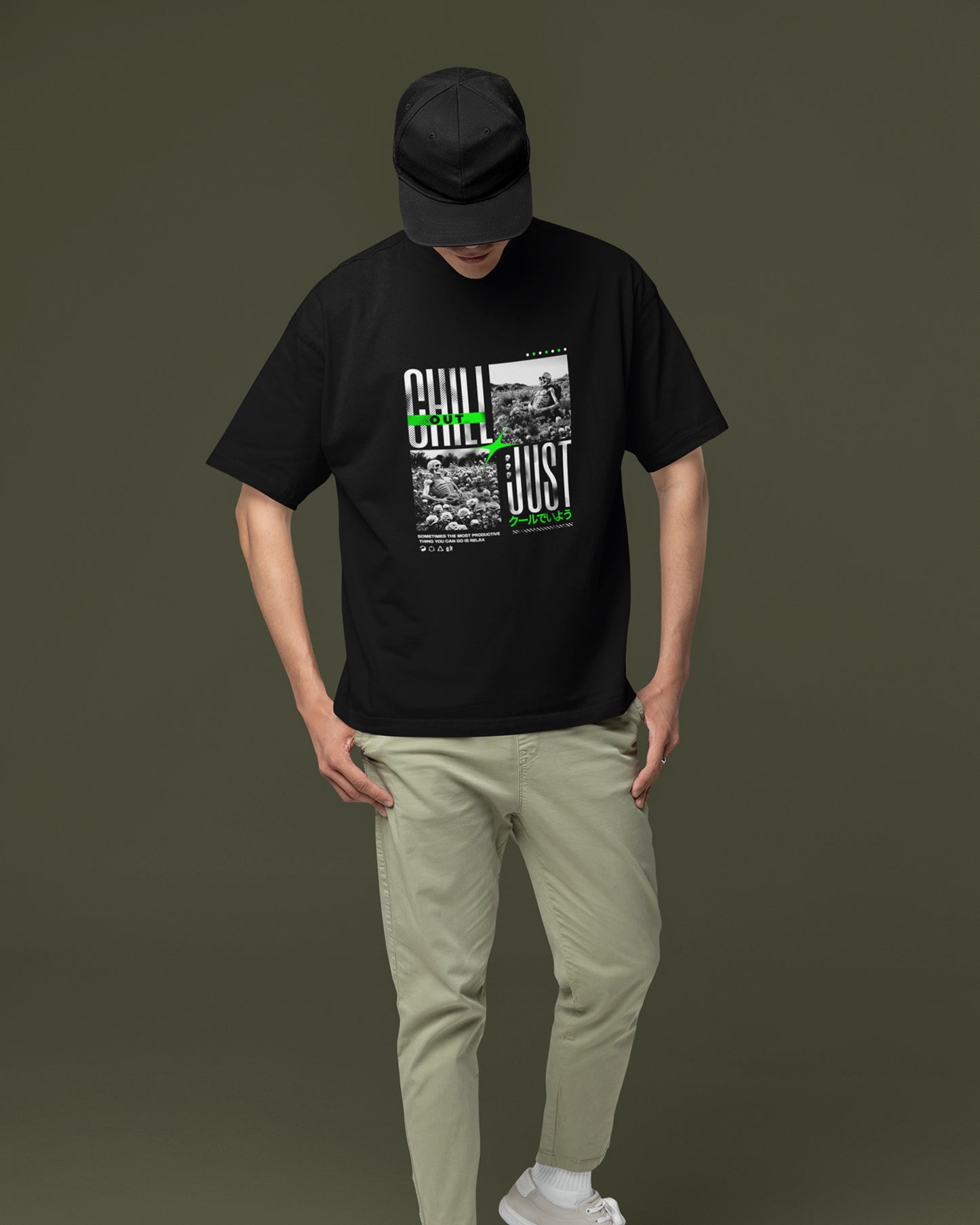 Men’s Oversized Terry-Knit Tee | Just Chill