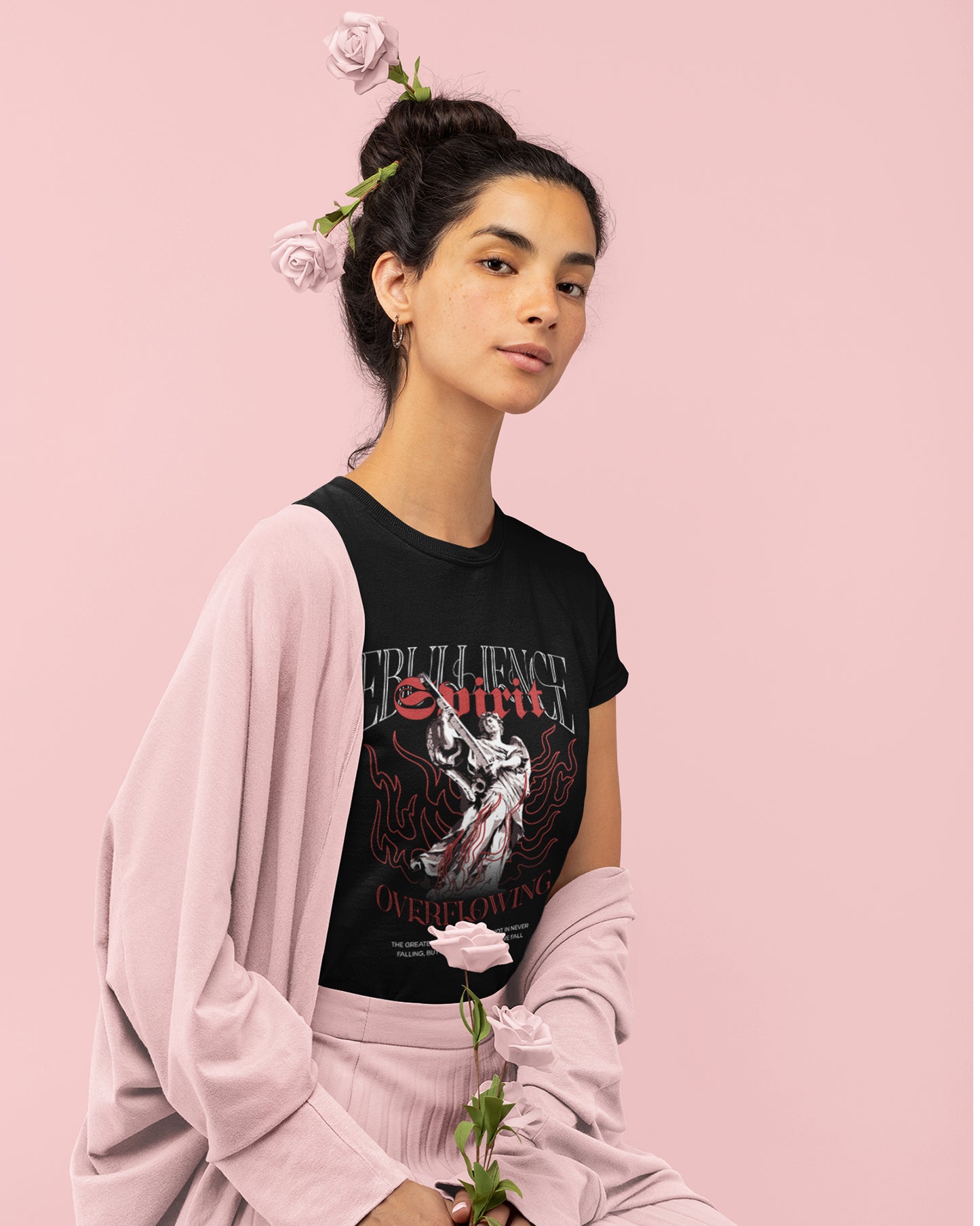 Women’s Curved Hem Cotton T-Shirt – Spirit