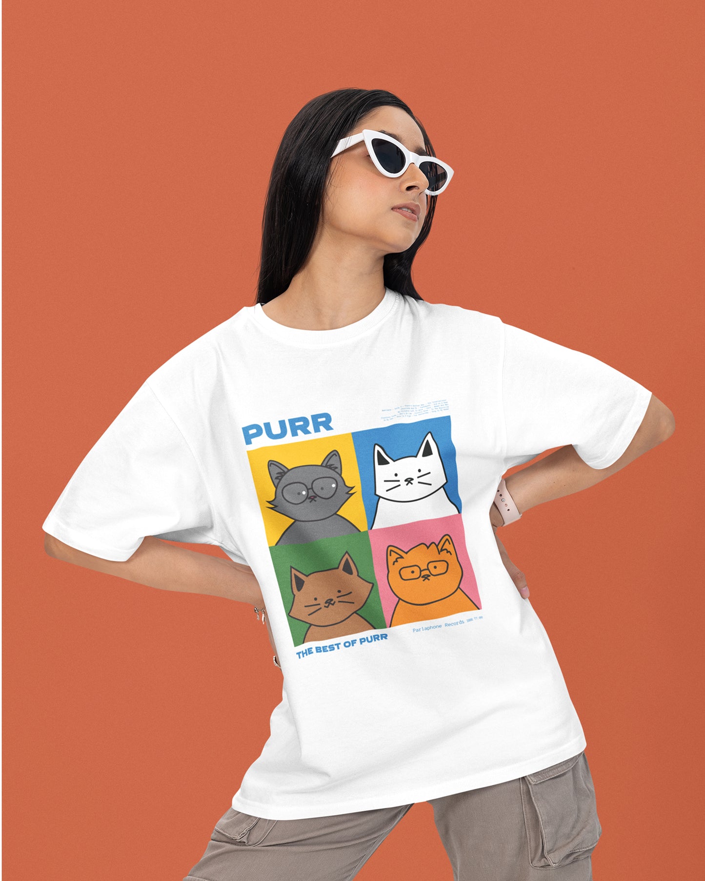 Women’s Oversized Cotton Tee – PURR!!!