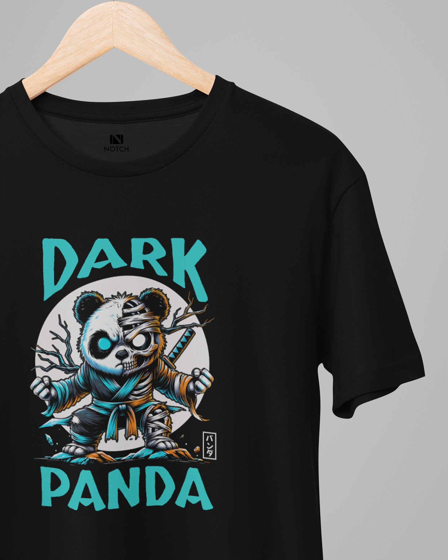 Menโs 100% Cotton Regular Fit T-Shirt โ Dark Panda