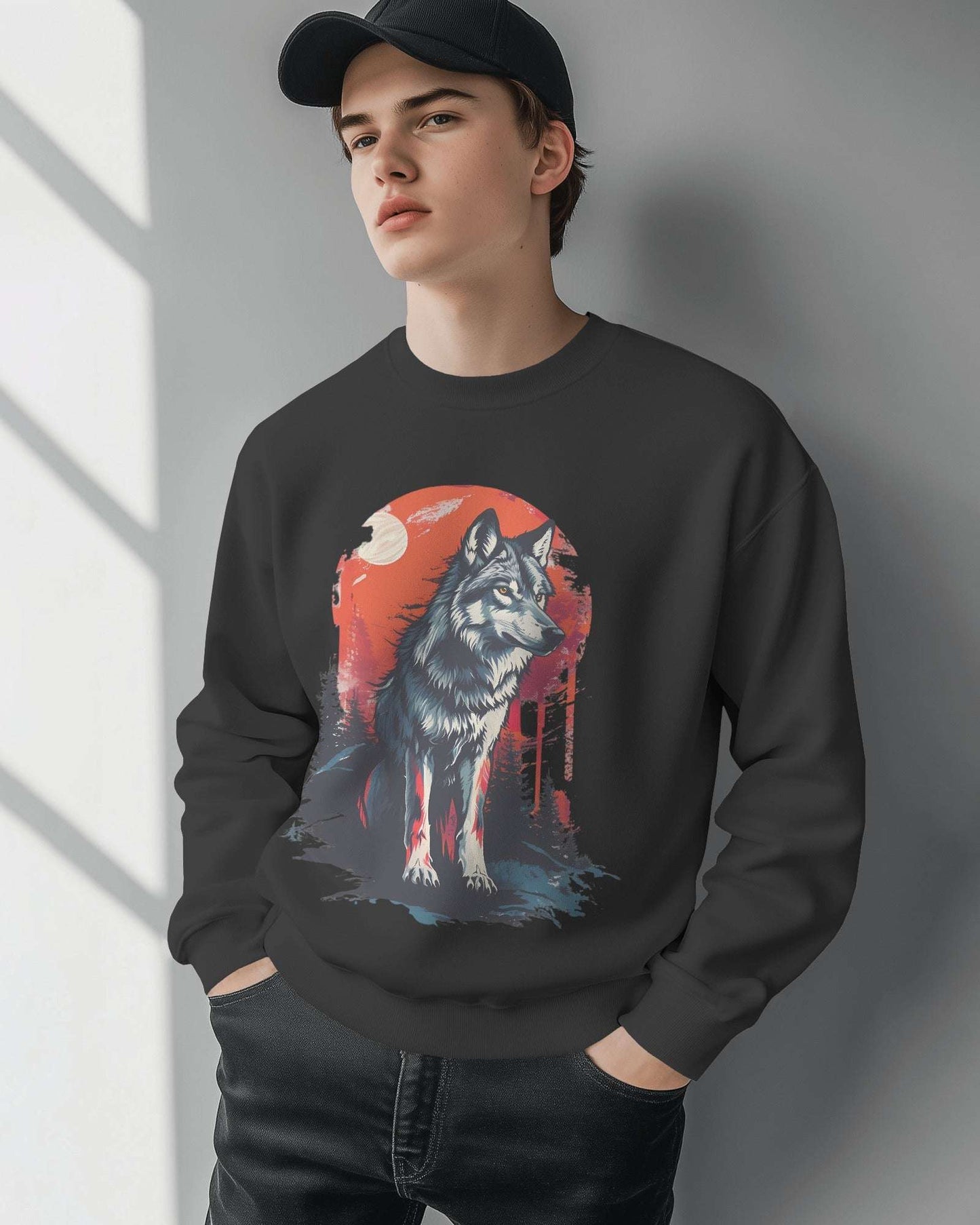 Classic Men’s Cotton Sweatshirt – Wrinkle-Free, Sustainable Print, Soft Pre-Shrunk Fabric