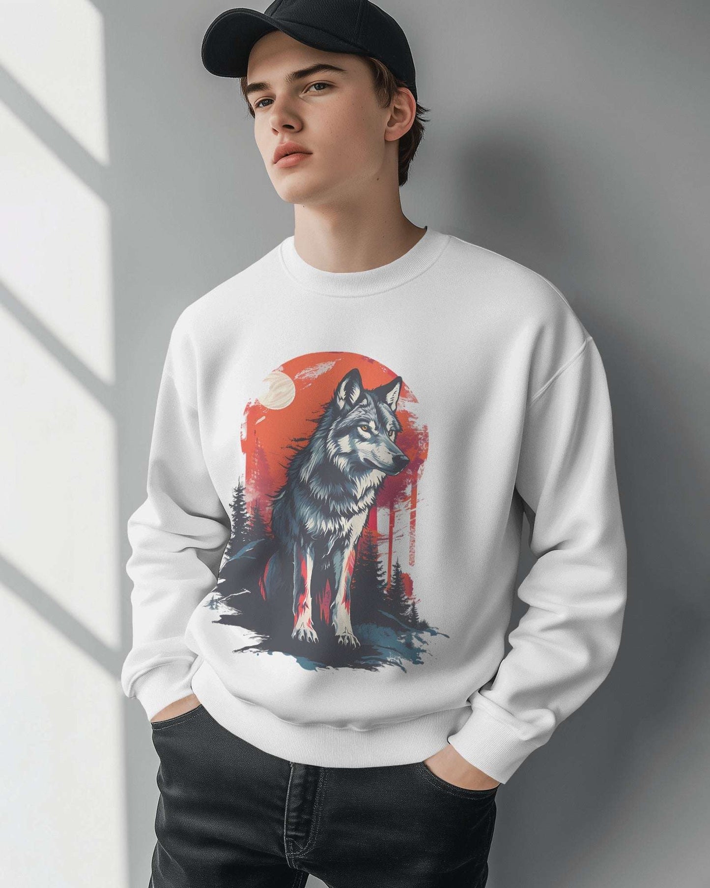 Classic Men’s Cotton Sweatshirt – Wrinkle-Free, Sustainable Print, Soft Pre-Shrunk Fabric