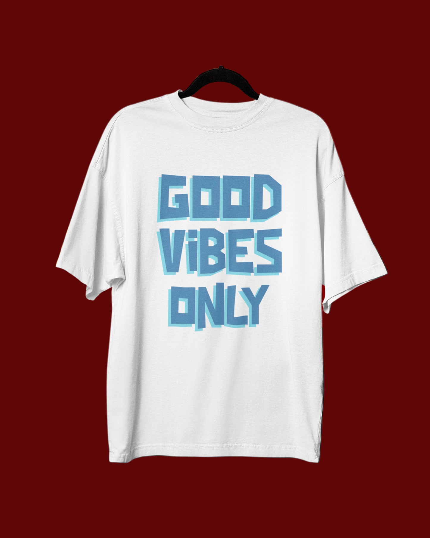 Women’s Oversized Cotton Tee - Good Vibes Only
