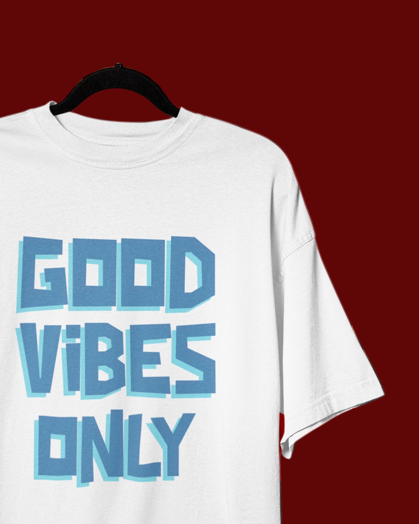 Women’s Oversized Cotton Tee - Good Vibes Only