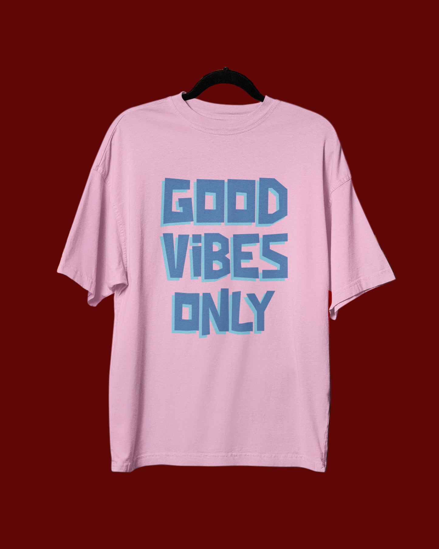 Women’s Oversized Cotton Tee - Good Vibes Only