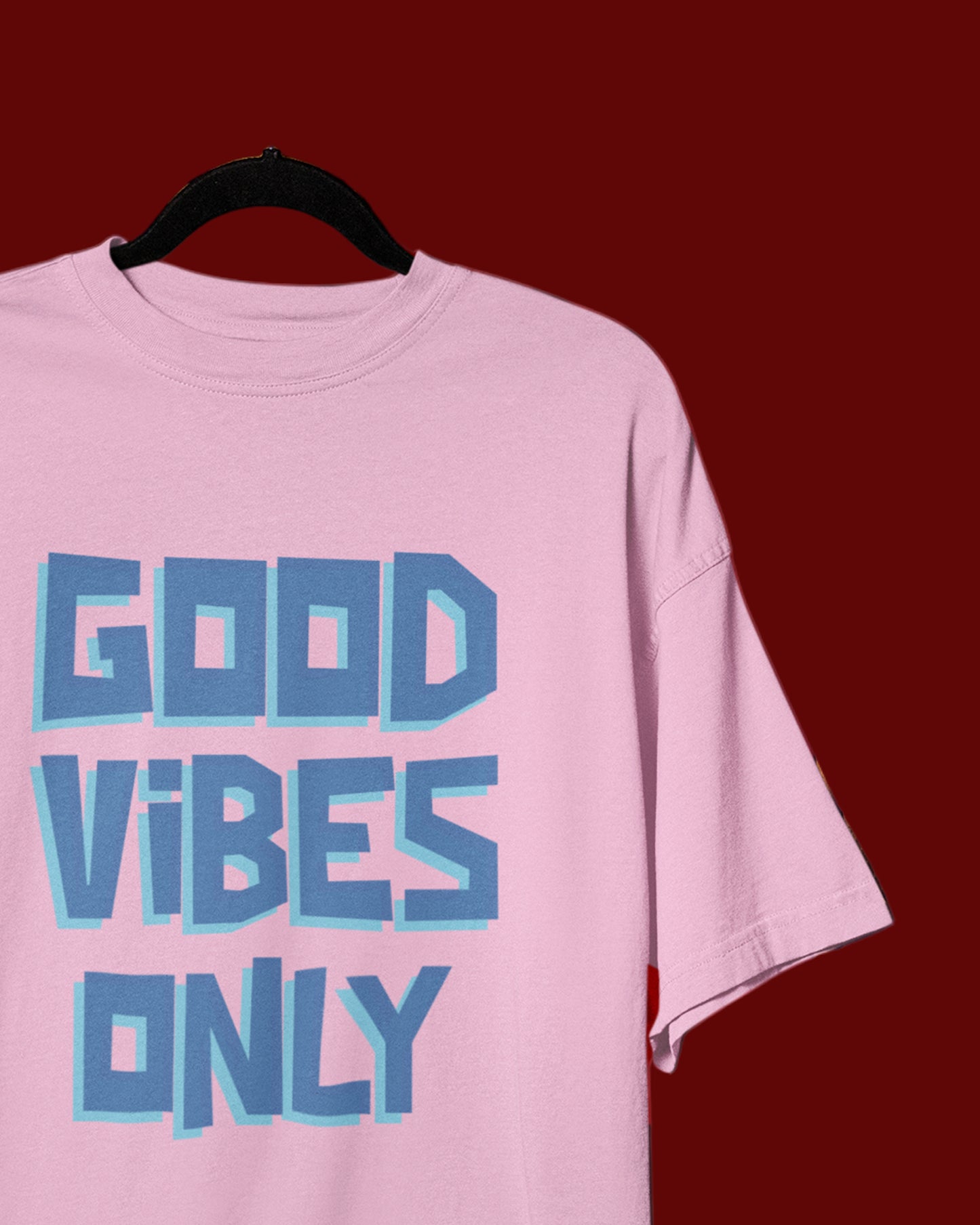Women’s Oversized Cotton Tee - Good Vibes Only