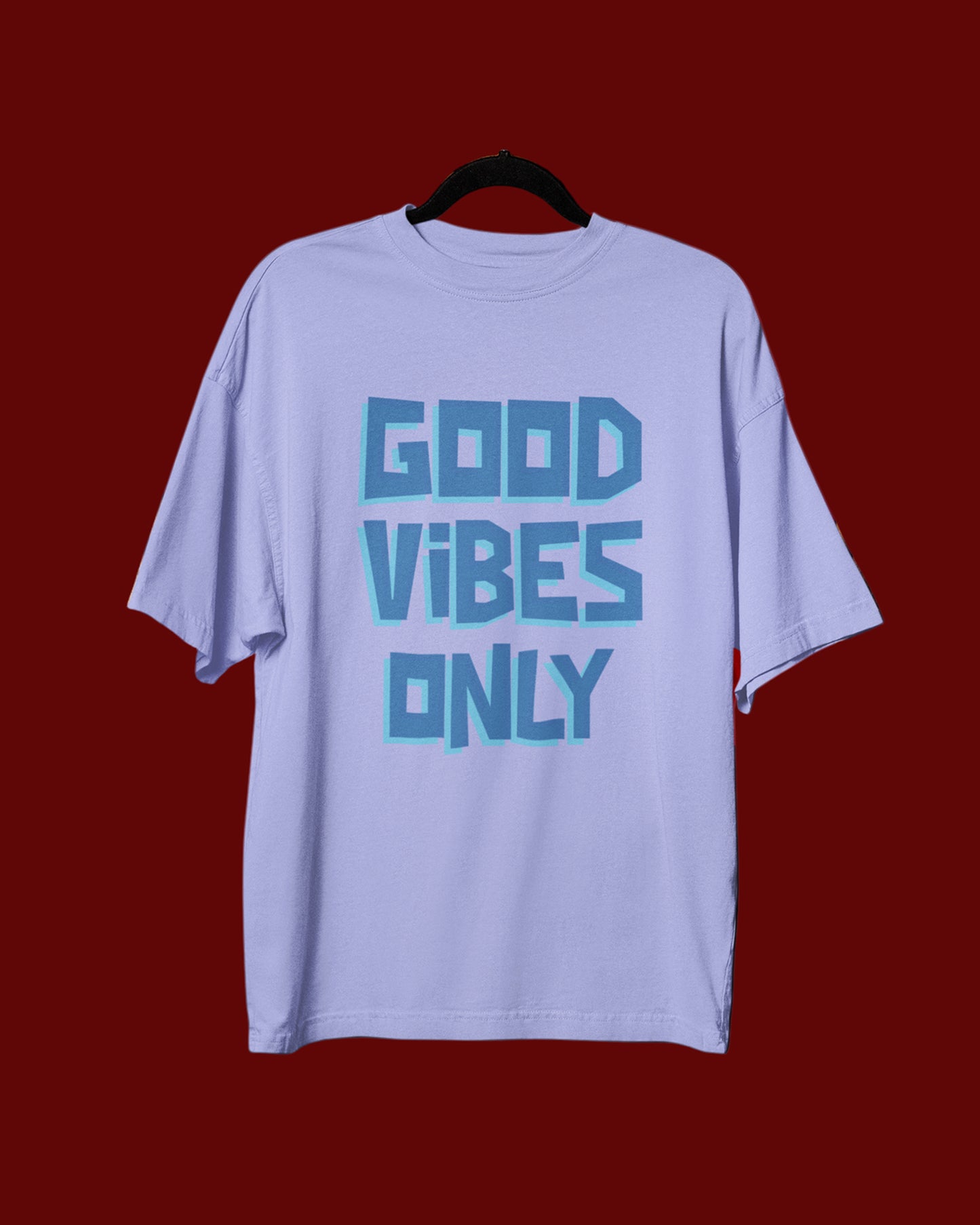 Women’s Oversized Cotton Tee - Good Vibes Only
