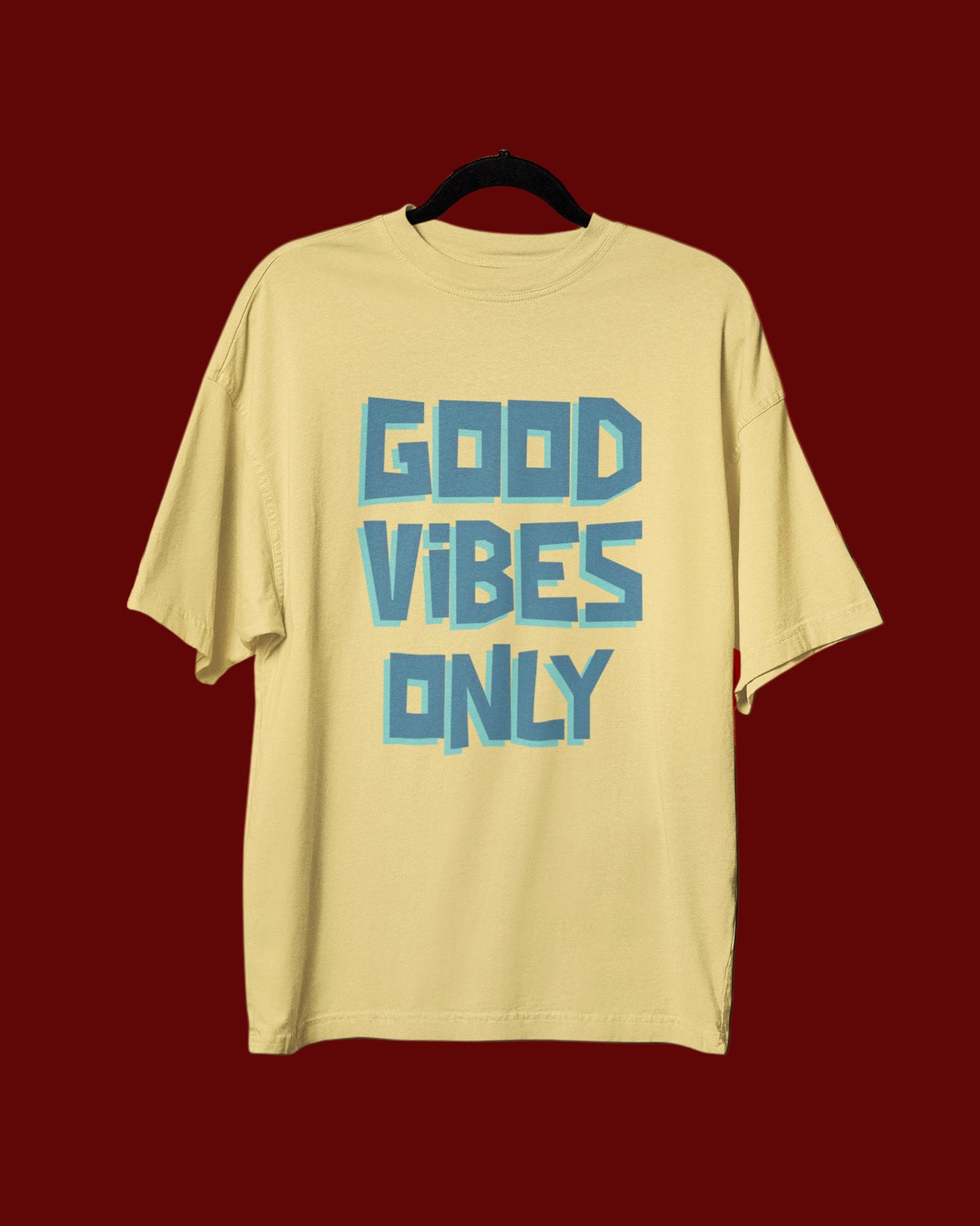 Women’s Oversized Cotton Tee - Good Vibes Only