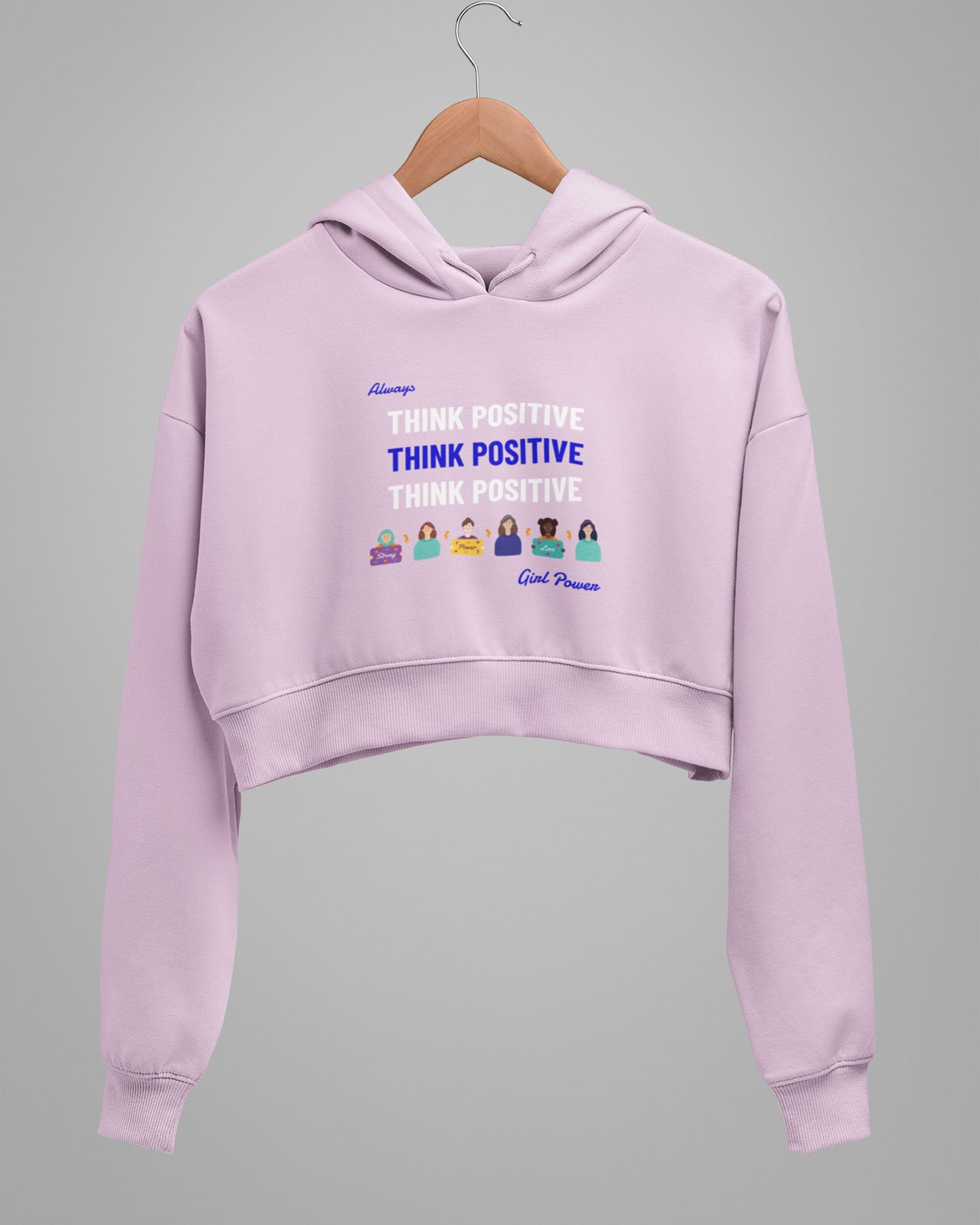 Women’s Cropped Heavyweight Cotton Sweatshirt - Think Positive