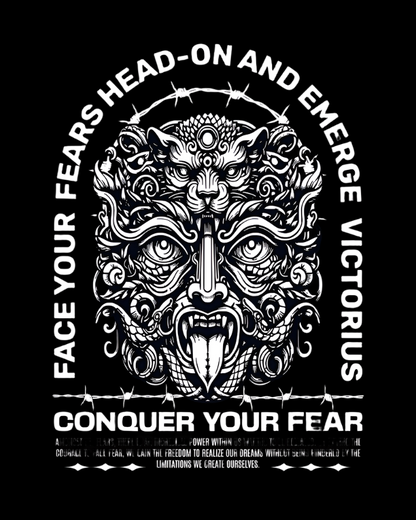 Men’s 100% Cotton Regular Fit T-Shirt – Conquer Your Fear