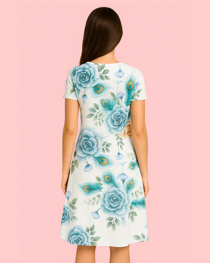 Premium Poly-Spandex Fit & Flare – Effortless Elegance