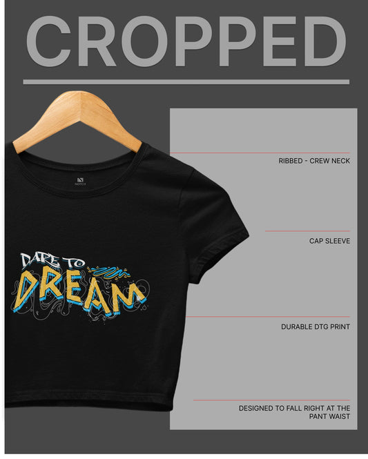 Women’s Cropped Cotton Tee - Dare to Dream