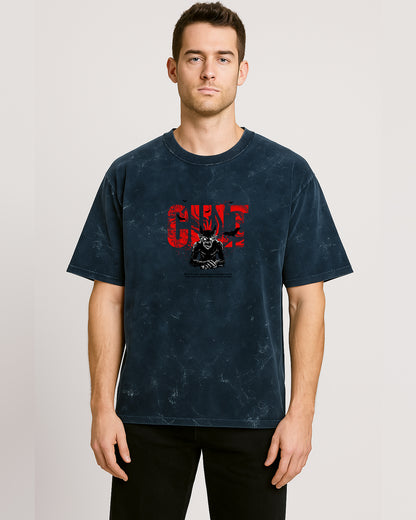 Notch Men's Acid-Washed Oversized Cotton Tee – Street-Style Fit