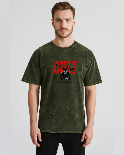 Notch Men's Acid-Washed Oversized Cotton Tee – Street-Style Fit
