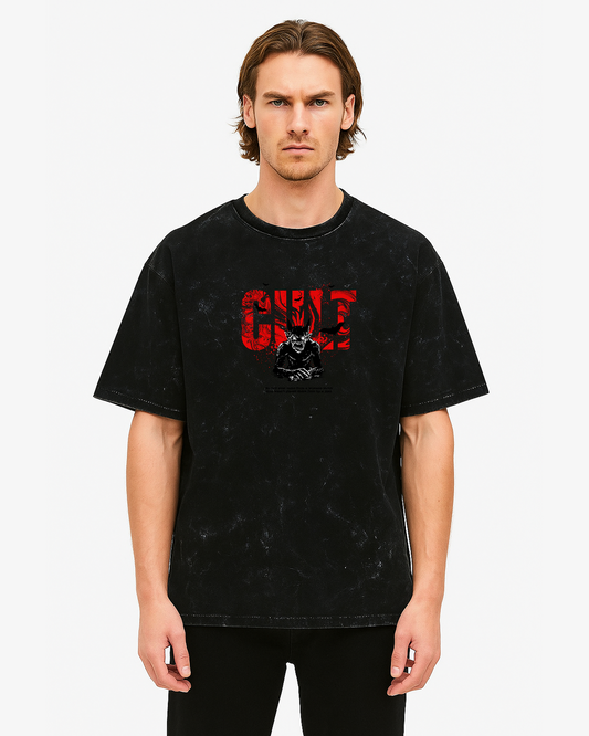 Notch Men's Acid-Washed Oversized Cotton Tee – Street-Style Fit