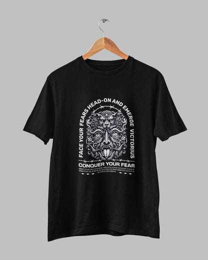 Men’s 100% Cotton Regular Fit T-Shirt – Conquer Your Fear