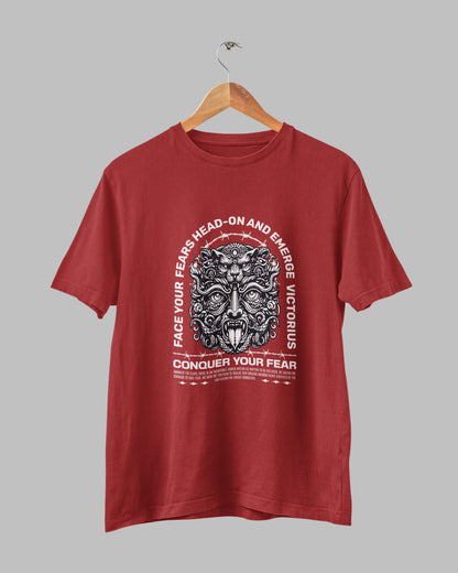 Men’s 100% Cotton Regular Fit T-Shirt – Conquer Your Fear