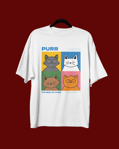 Women’s Oversized Cotton Tee – PURR!!!