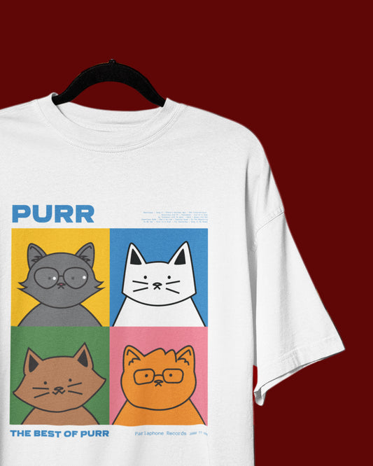Women’s Oversized Cotton Tee – PURR!!!