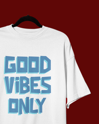Women’s Oversized Cotton Tee - Good Vibes Only