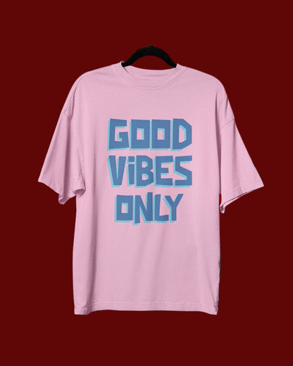 Women’s Oversized Cotton Tee - Good Vibes Only
