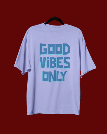 Women’s Oversized Cotton Tee - Good Vibes Only