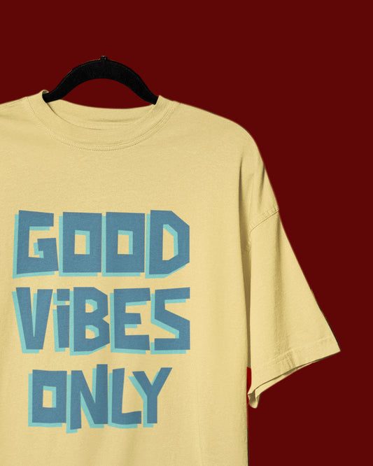 Women’s Oversized Cotton Tee - Good Vibes Only