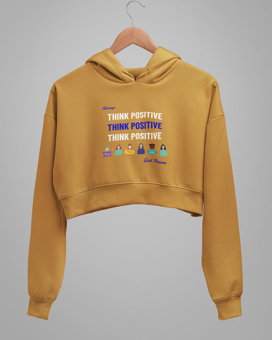 Women’s Cropped Heavyweight Cotton Sweatshirt - Think Positive