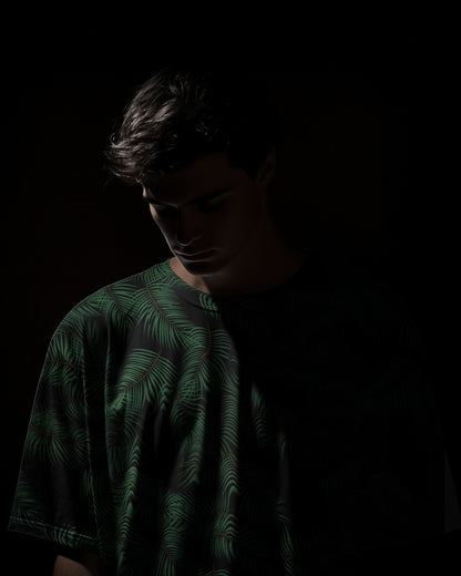 Tropical Vibe Oversized Men's T-Shirt – 240 GSM All-Over Print