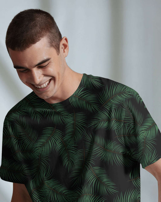 Tropical Vibe Oversized Men's T-Shirt – 240 GSM All-Over Print